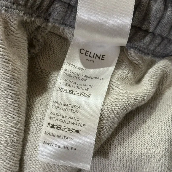 Celine x Hedi Slimane Embroidered Logo Grey Sweatpant Joggers
